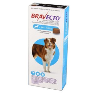 BRAVECTO 1000MG PET CHEWABLE TICK AND FLEA CONTROL TABLET (FOR > 20-40KG)